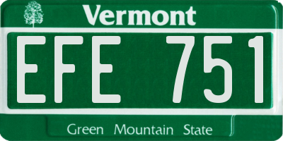 VT license plate EFE751
