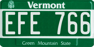 VT license plate EFE766