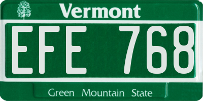 VT license plate EFE768