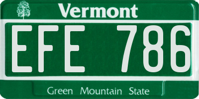 VT license plate EFE786
