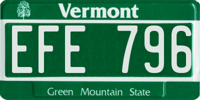 VT license plate EFE796