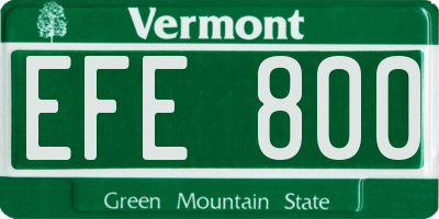 VT license plate EFE800