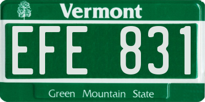 VT license plate EFE831