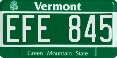 VT license plate EFE845