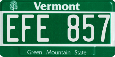 VT license plate EFE857