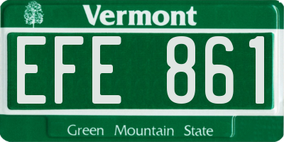 VT license plate EFE861