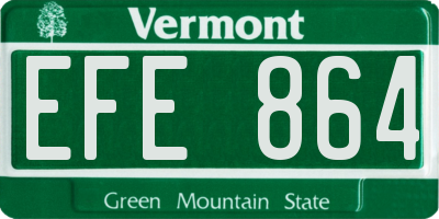 VT license plate EFE864