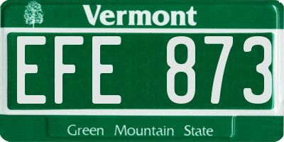 VT license plate EFE873