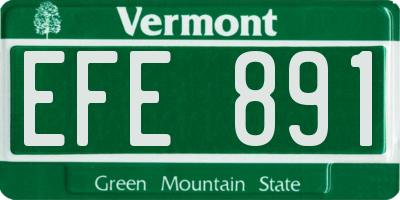 VT license plate EFE891