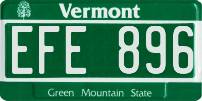VT license plate EFE896