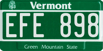 VT license plate EFE898