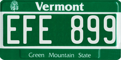 VT license plate EFE899