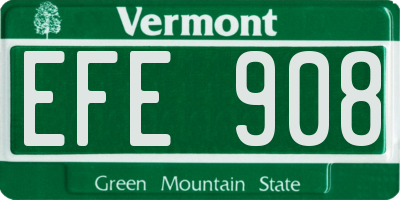 VT license plate EFE908