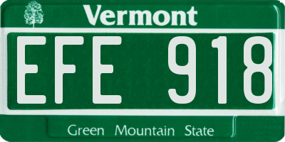 VT license plate EFE918