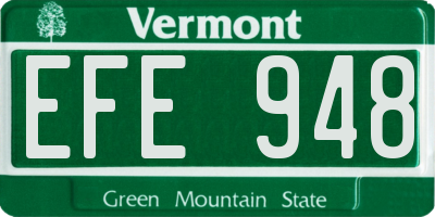 VT license plate EFE948