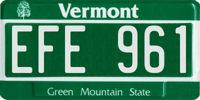 VT license plate EFE961