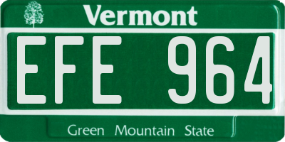 VT license plate EFE964