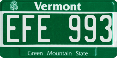 VT license plate EFE993