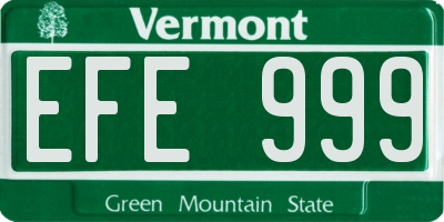 VT license plate EFE999