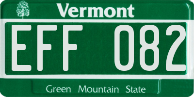 VT license plate EFF082