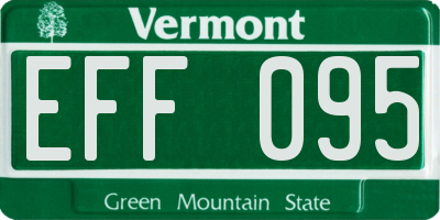 VT license plate EFF095