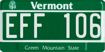 VT license plate EFF106