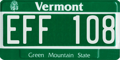 VT license plate EFF108
