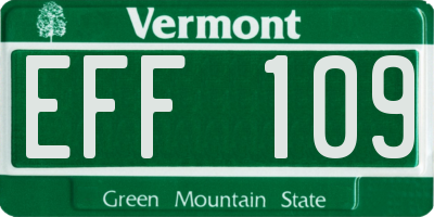 VT license plate EFF109