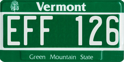 VT license plate EFF126