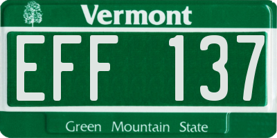 VT license plate EFF137