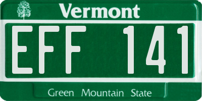 VT license plate EFF141