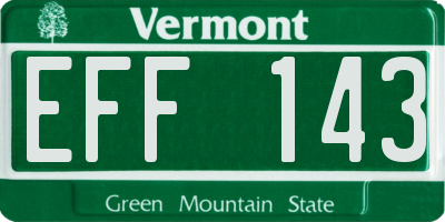 VT license plate EFF143