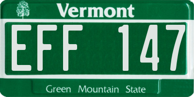 VT license plate EFF147