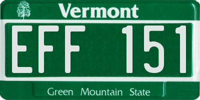 VT license plate EFF151