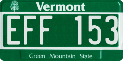 VT license plate EFF153