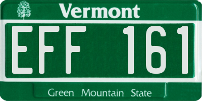 VT license plate EFF161
