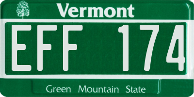 VT license plate EFF174