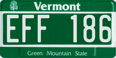 VT license plate EFF186