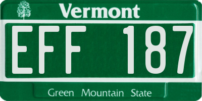 VT license plate EFF187