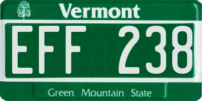 VT license plate EFF238