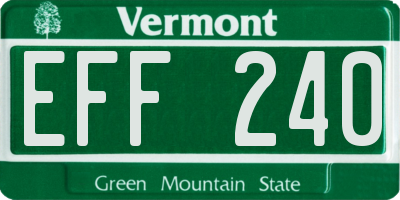 VT license plate EFF240