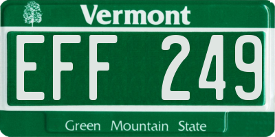 VT license plate EFF249