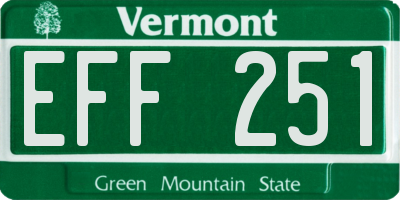 VT license plate EFF251