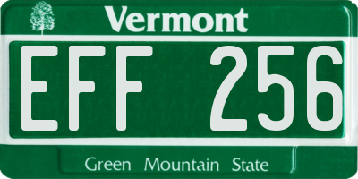 VT license plate EFF256