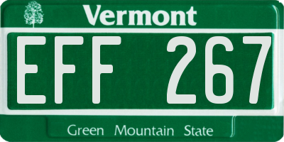 VT license plate EFF267