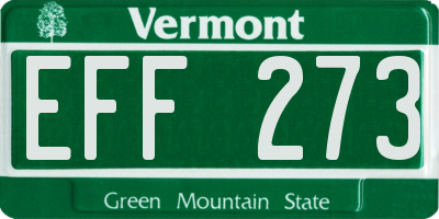 VT license plate EFF273