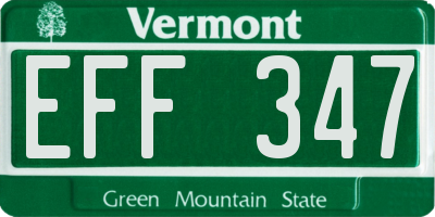 VT license plate EFF347
