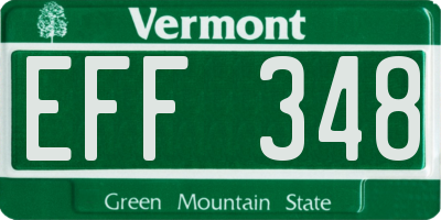 VT license plate EFF348