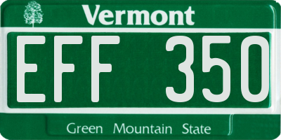 VT license plate EFF350