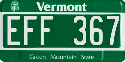VT license plate EFF367
